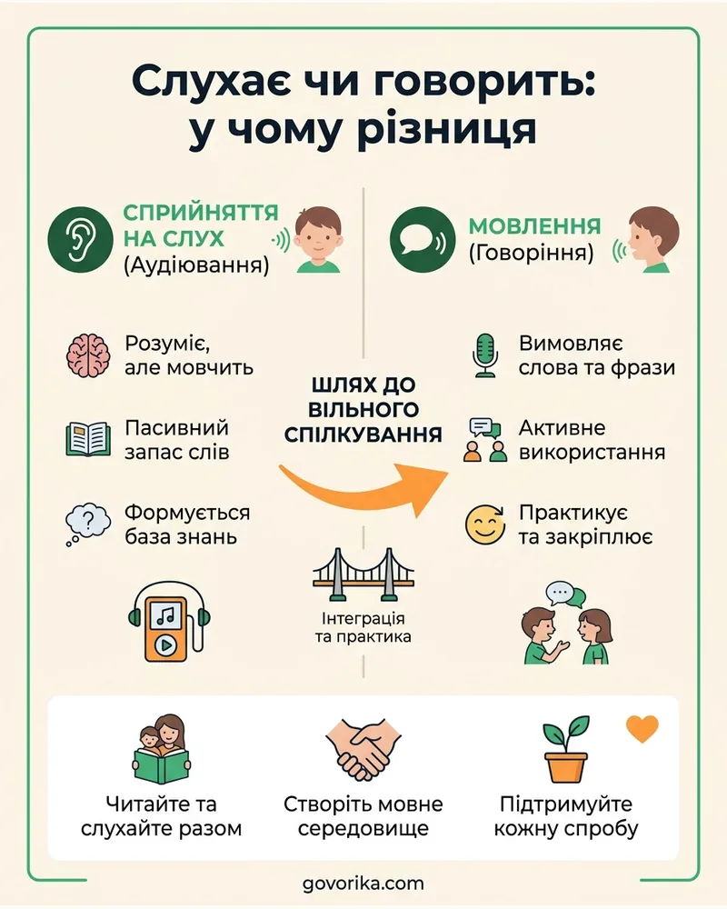 Слухає чи говорить: у чому різниця — інфографіка