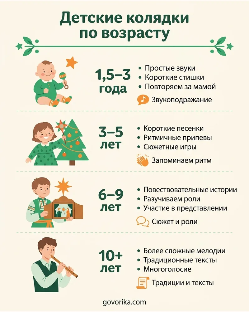 Детские колядки по возрасту — инфографика