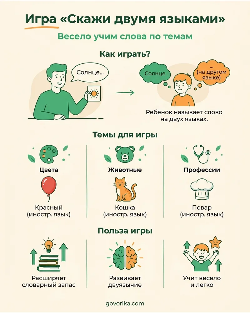 Игра «скажи двумя языками» — инфографика