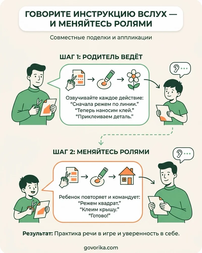 Говорите инструкцию вслух — и меняйтесь ролями — инфографика