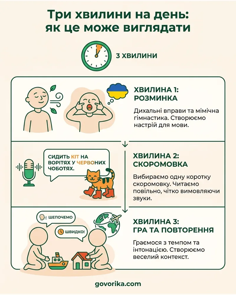 Три хвилини на день: як це може виглядати — інфографіка
