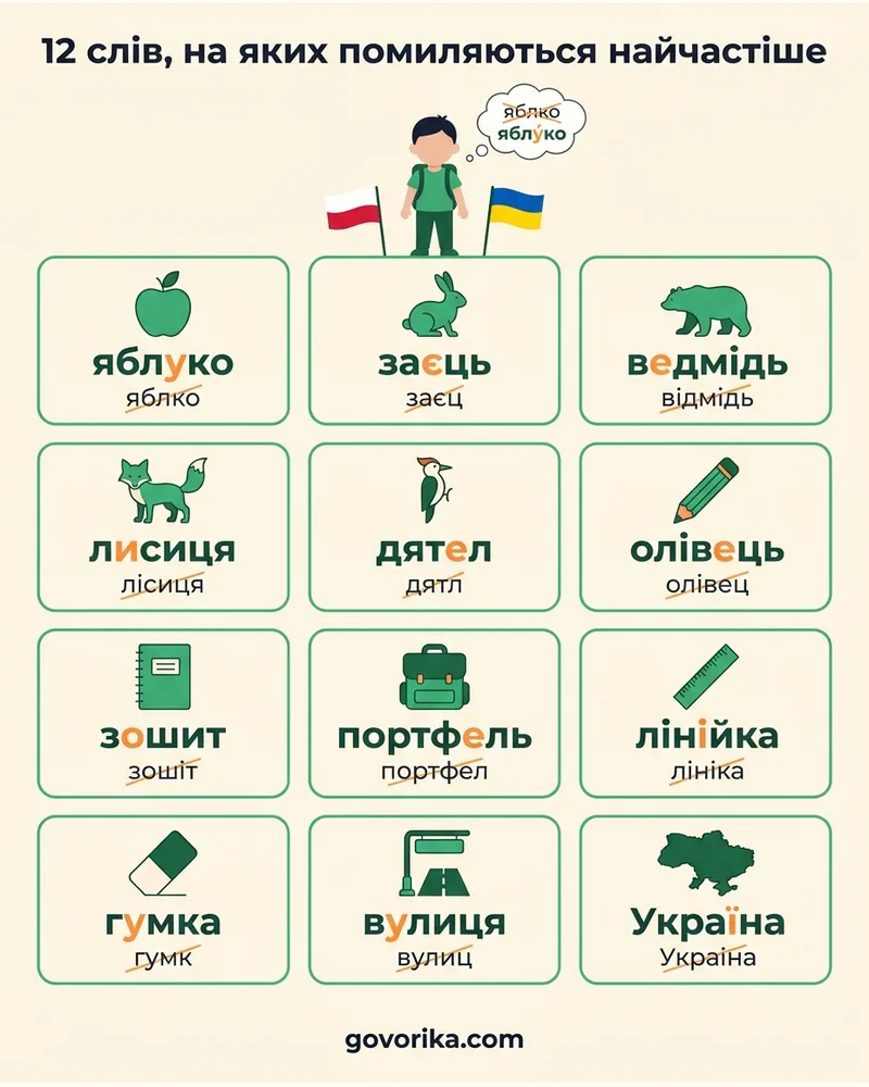 12 словникових слів, на яких помиляються найчастіше — інфографіка