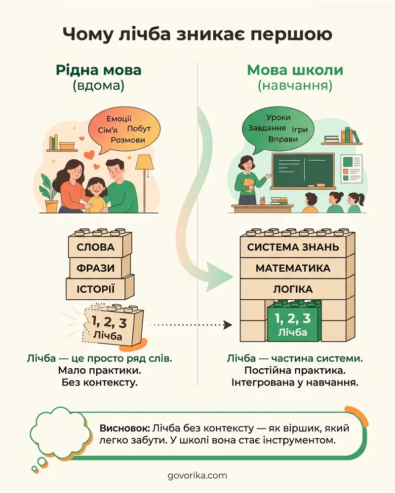 Чому лічба зникає першою — інфографіка
