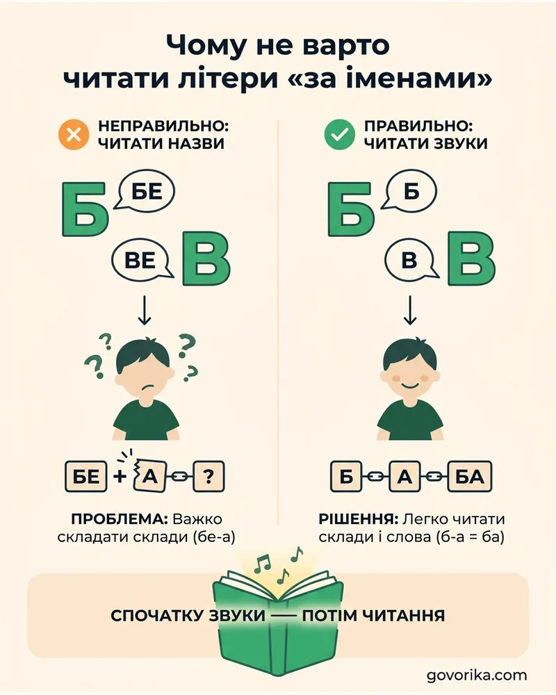 Чому не варто читати літери «за іменами» — інфографіка