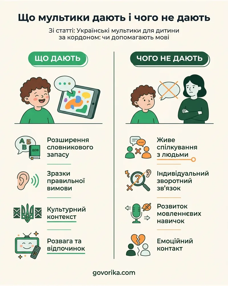 Що мультики дають і чого не дають — інфографіка