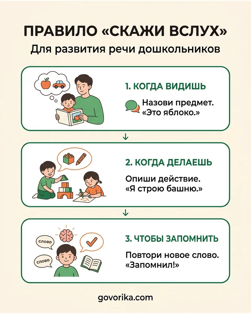 Правило «скажи вслух» — инфографика