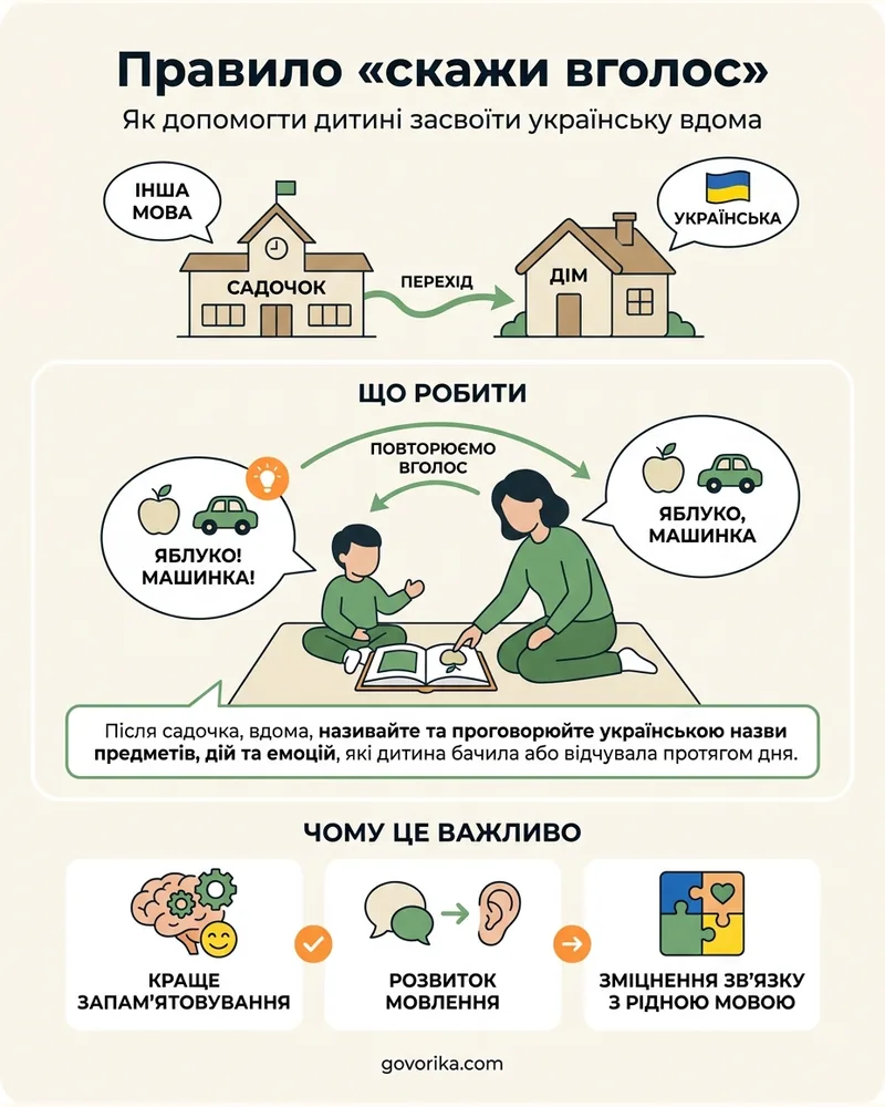 Правило «скажи вголос» — інфографіка