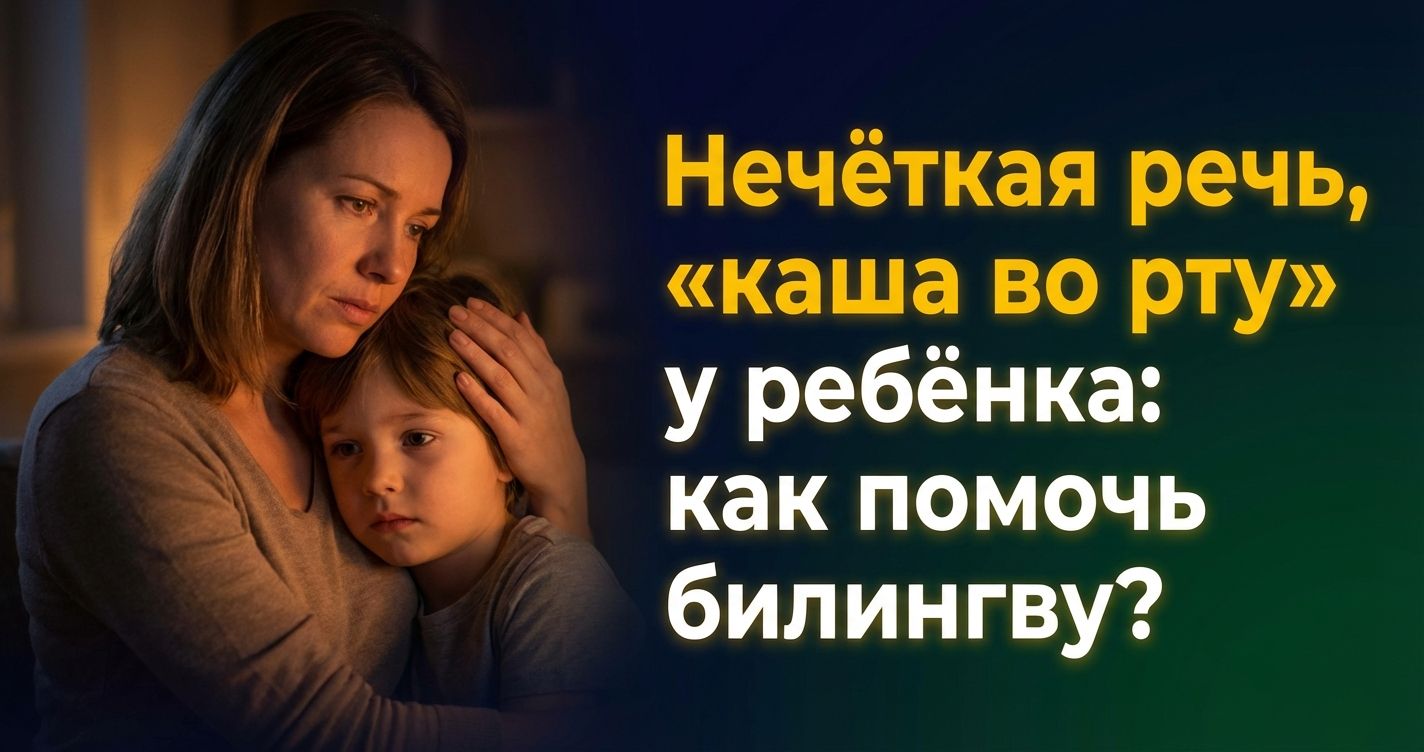 Cover: Нечёткая речь, «каша во рту» у ребёнка: как помочь билингву?