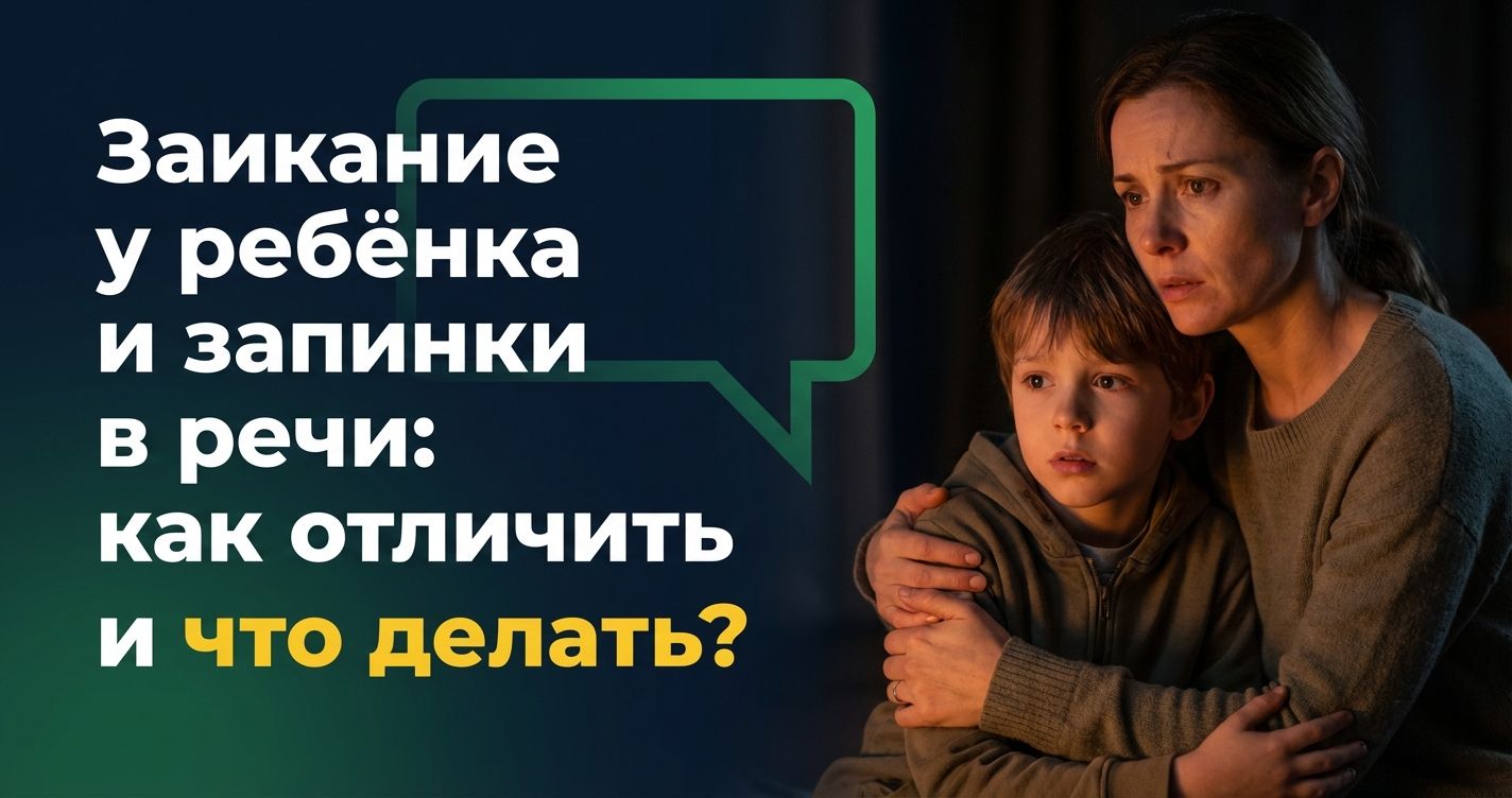 Cover: Заикание у ребёнка и запинки в речи: как отличить и что делать?