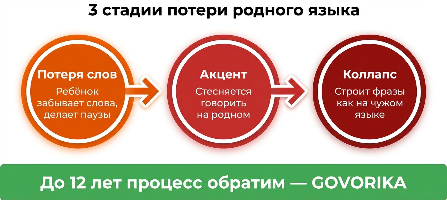 Этапы потери родного языка у детей-билингвов