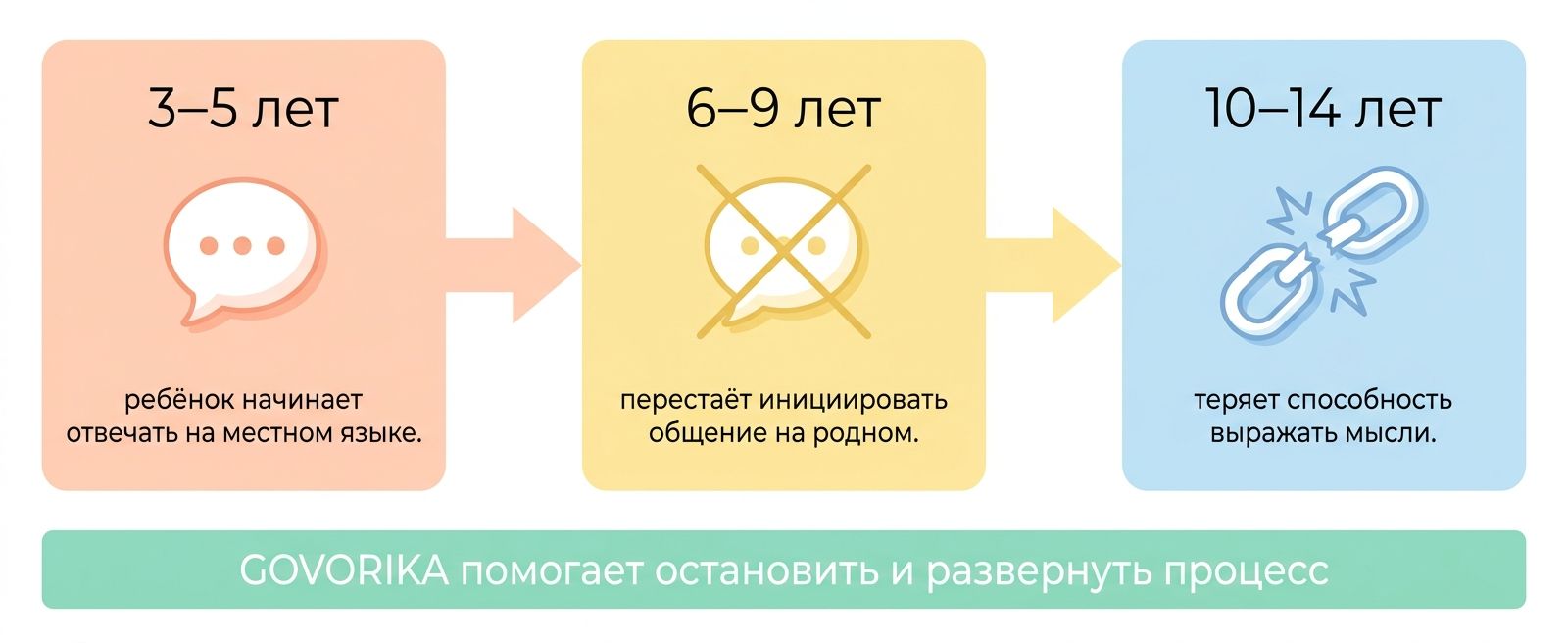 Этапы потери родного языка у детей-билингвов