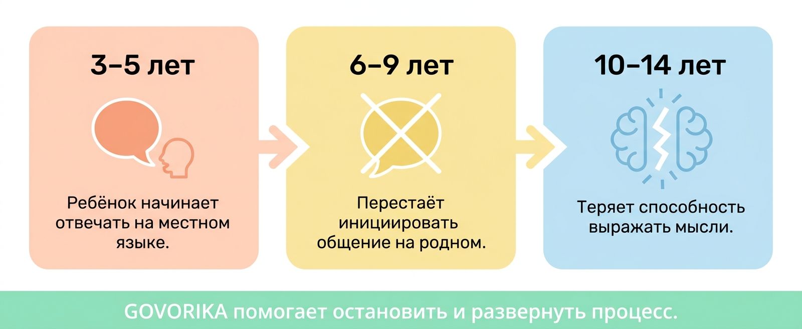 Этапы потери родного языка у детей-билингвов